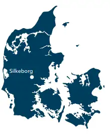 Silkeborg ligger i Midtjylland